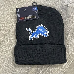 Detroit Lions Black Beanie with Blue Lion Logo